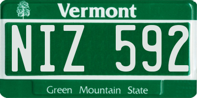 VT license plate NIZ592