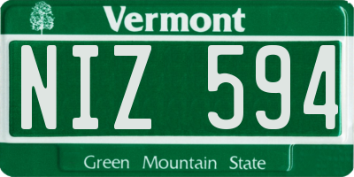 VT license plate NIZ594