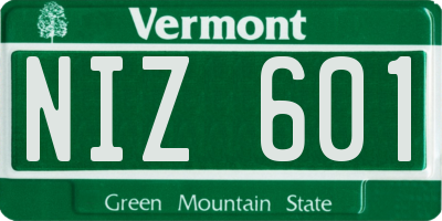VT license plate NIZ601