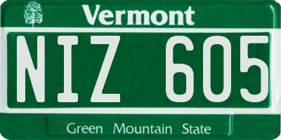 VT license plate NIZ605