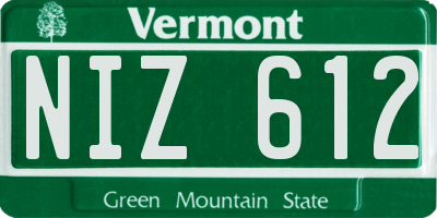 VT license plate NIZ612