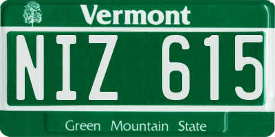 VT license plate NIZ615