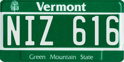 VT license plate NIZ616