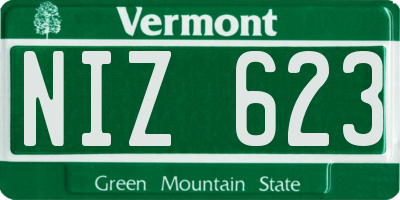 VT license plate NIZ623