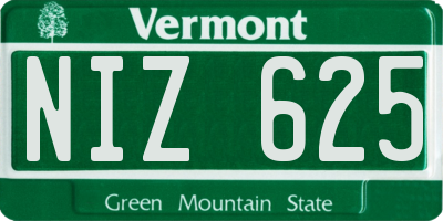 VT license plate NIZ625