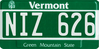 VT license plate NIZ626