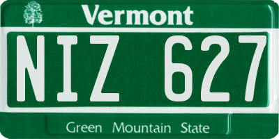 VT license plate NIZ627
