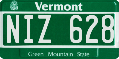VT license plate NIZ628
