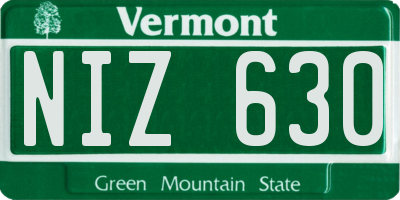 VT license plate NIZ630