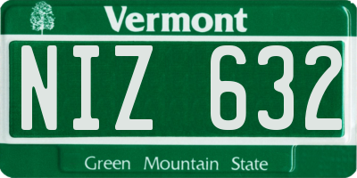 VT license plate NIZ632