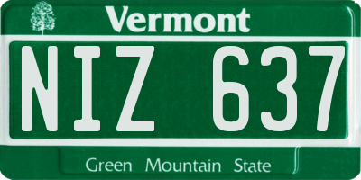 VT license plate NIZ637