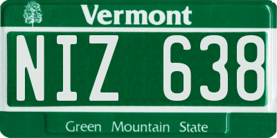 VT license plate NIZ638