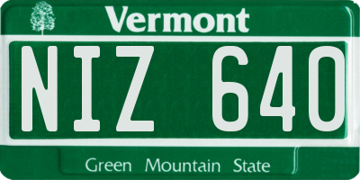 VT license plate NIZ640