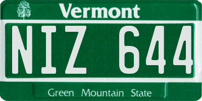 VT license plate NIZ644