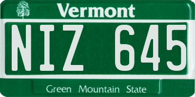 VT license plate NIZ645