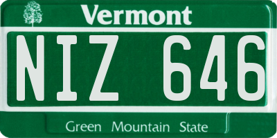 VT license plate NIZ646