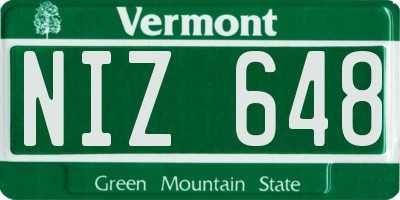VT license plate NIZ648