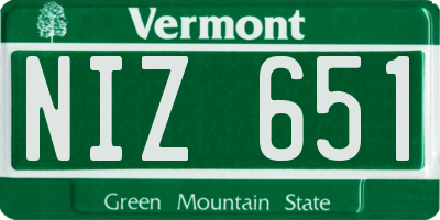 VT license plate NIZ651