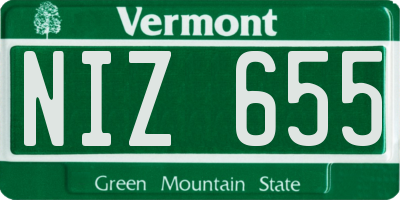 VT license plate NIZ655