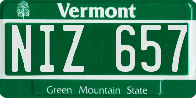 VT license plate NIZ657