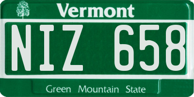 VT license plate NIZ658