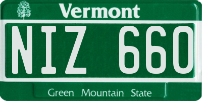 VT license plate NIZ660