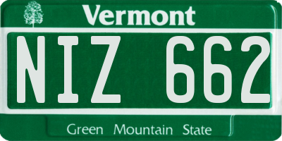 VT license plate NIZ662