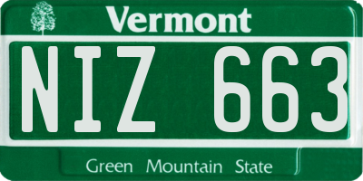 VT license plate NIZ663