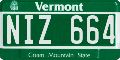 VT license plate NIZ664