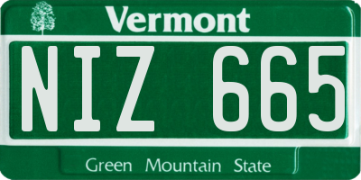 VT license plate NIZ665