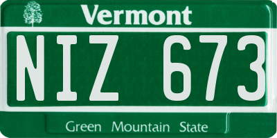 VT license plate NIZ673