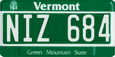 VT license plate NIZ684