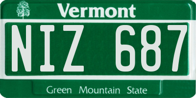 VT license plate NIZ687