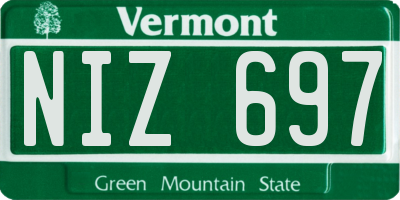 VT license plate NIZ697