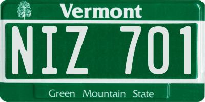 VT license plate NIZ701