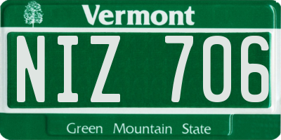 VT license plate NIZ706