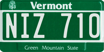 VT license plate NIZ710