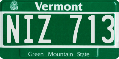 VT license plate NIZ713