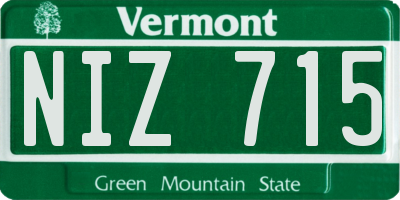 VT license plate NIZ715