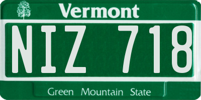 VT license plate NIZ718
