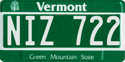 VT license plate NIZ722