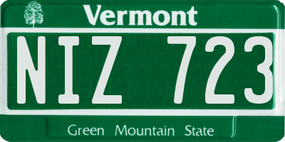 VT license plate NIZ723