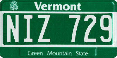 VT license plate NIZ729