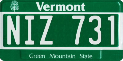 VT license plate NIZ731