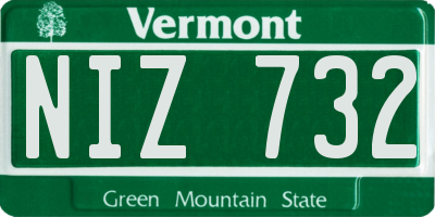 VT license plate NIZ732
