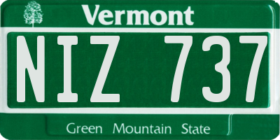 VT license plate NIZ737