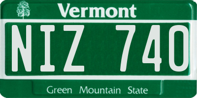 VT license plate NIZ740