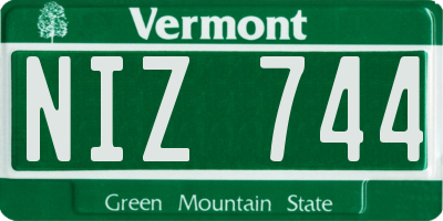 VT license plate NIZ744
