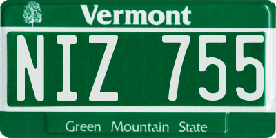 VT license plate NIZ755