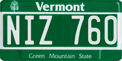 VT license plate NIZ760